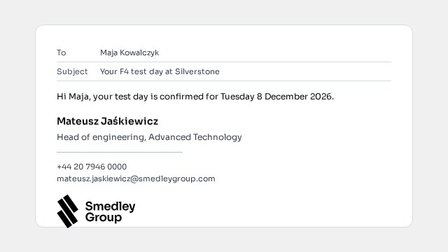 Email signature template preview